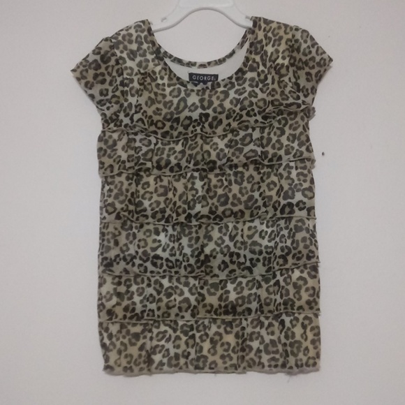 George Leopard Ruffle Top - Picture 2 of 4